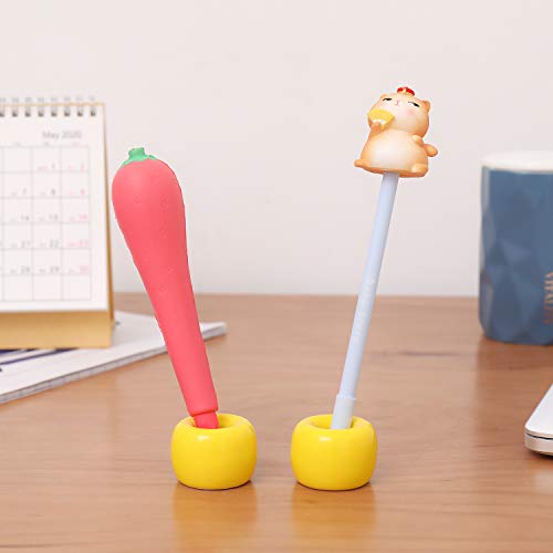 Airmoon Mini Ceramics Handmade Couple Toothbrush Holder Stand For Bathroom Vanity Countertops, Yellow, Pack Of 2 #TOP5