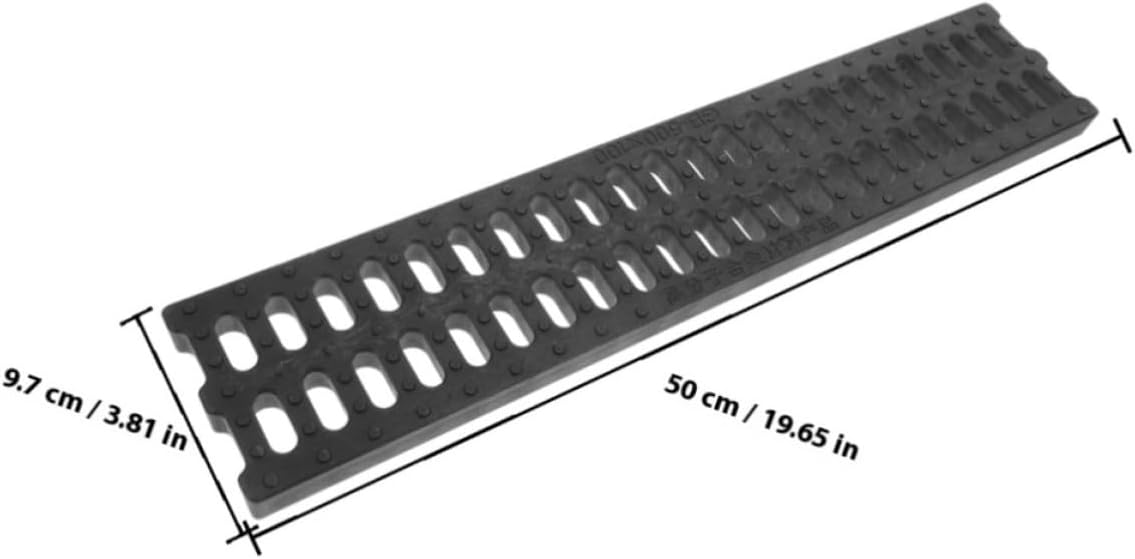 2pcs Black Pe Outdoor Trench Grate Rectangular Sewer Drain Cover | Removable Drainage Grid, Sturdy Plastic Grating, Easy Installation for Swimming Pool Areas and Bathroom
