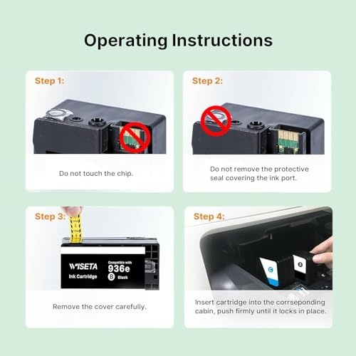Image of 936XL Replacement for HP 936 Ink Cartridges Compatible with 9125e, 4 Pack | Use with OfficeJet Pro 9730e,9135e,9120e,9110,9120b,9120,9110b,9130e, Black and Color, 936 Ink Cartridges for HP Printers