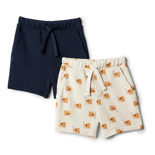 Image of Amazon Essentials x Sofia Grainge Toddlers and Baby Boys' Pull-On Knit French Terry Shorts, Pack of 2