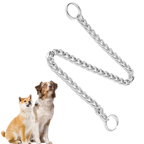 Doyime 犬用首輪 犬チョークチェーン チェーンカラー 中大型犬用 肌を傷つけない 耐久性に優れ 結び目を防ぐ 散歩やトレーニングに適しています 3MM*55CM
