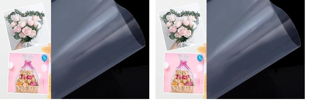 Packing Roll Transparent Clear Cellophane Wrap Roll, Flowers Baskets Food Gift Crystal Wrappings Paper Safe Paper, thickness 2.3cc Size 70Cm X 1.5Meters