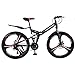 Tengma 26in Folding Mountain Bike, 21 Speed Bicycle Disc Brakes Shimanos Full Suspension MTB Bikes Road Bike High Carbon Steel Sports Wheels for Adults Teens Men Women