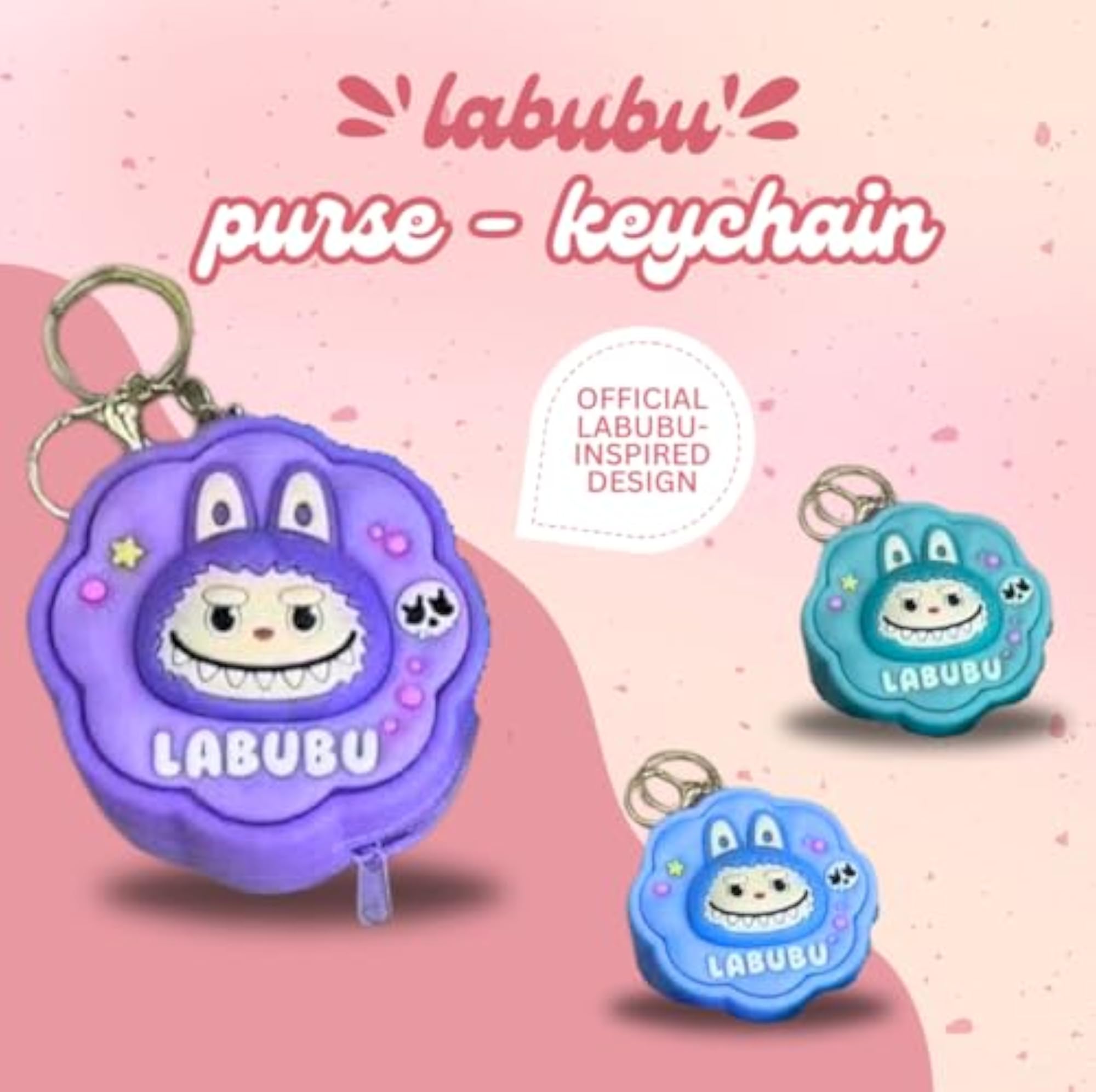 Cute Character Coin Purse Keychain, Compact Pouch for Everyday Use