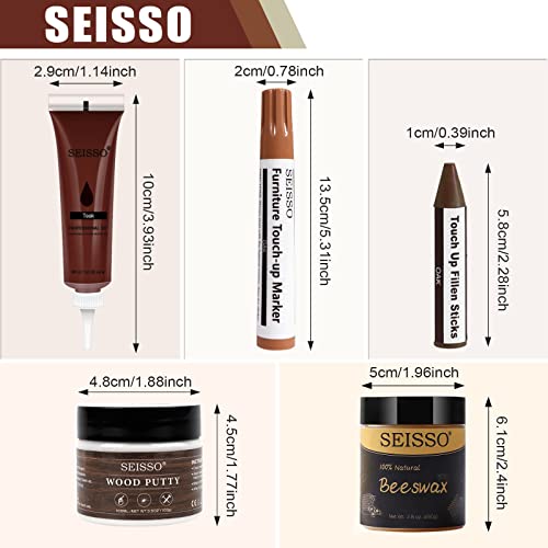 SEISSO Wood Furniture Repair Kit, Set of 36 with Wood Putty, Beeswax, Furniture Touch Up Pens - Image 4