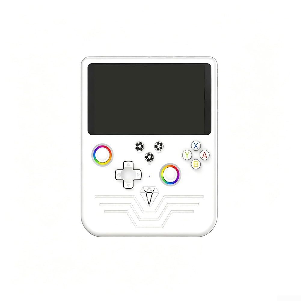 Console portatile retrò con schermo HD IPS da 5,0 pollici, oltre 20000 giochi integrati, per sistema Linux, dispositivo di gioco portatile per viaggi e pendolari, lungo tempo di standby (bianco)