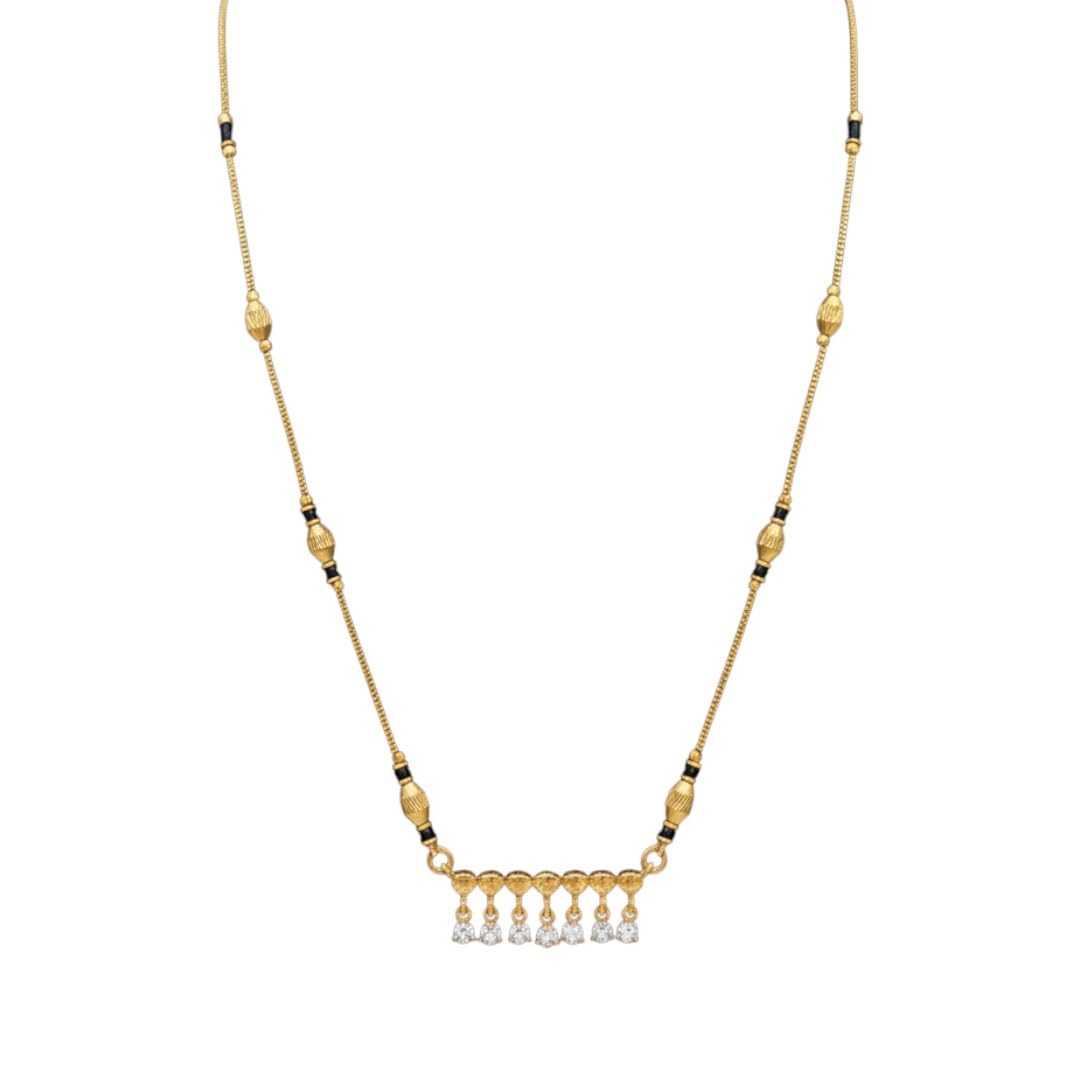 American Diamond Rose Gold Plated Designer Mangalsutra for Girls and Women (With Chain)-image-22