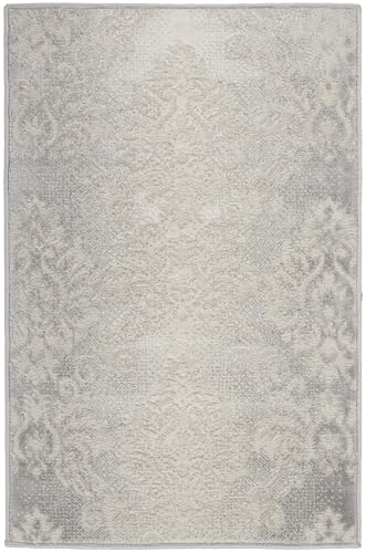 Tapete decorativo 2' x 3' color marfil y gris