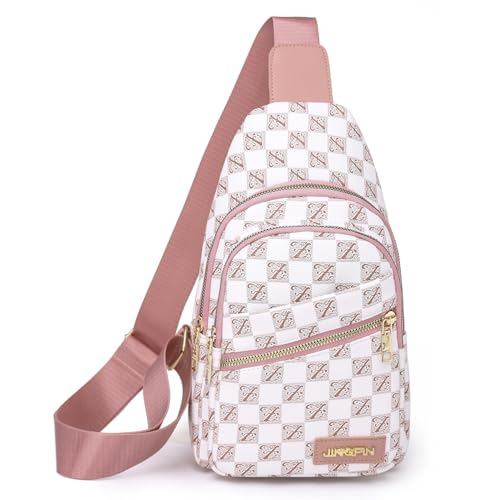 Hebetag Bolsa tiracolo casual de couro para mulheres, viagens, atividades ao ar livre, acampamento, caminhada, pesca, ombro, nº 03 rosa, 18cm(W)x6cm(D)x31cm(H)(7.08'x2.36'x12.2') approx;