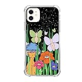 Sundwugzh Hippie Trippy Magical Night Moth Fairy Case Compatible with iPhone 11, Psychedelic Eye Flo