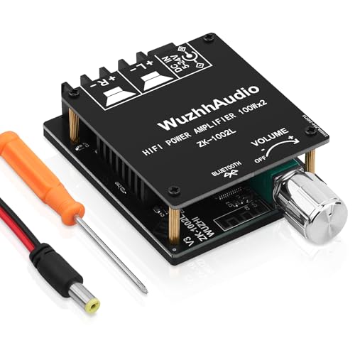 Amplificatore HiFi con Bluetooth 5.0, ZK-1002L 2.0 canali 100W X 2 modulo amplificatore audio stereo mini ricevitore amplificatore di potenza DC 5-24V kit altoparlante fai da te