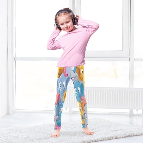 Bolaz Toddler Girls Leggings Printed Yoga Pants Leggings Blue Pink Grey Elephant for Kids4