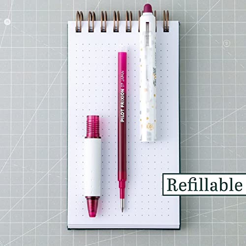 Pilot, Frixion Clicker Erasable Gel Pens, Fine Point 0.7 Mm, Dot-Patterned Barrels, Pack Of 8, Assorted Colors #TOP2