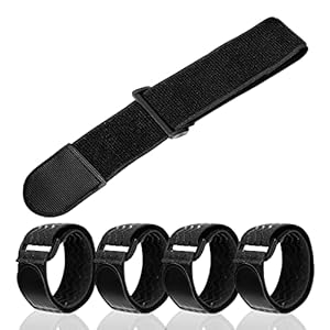 Cinghie Elastiche di Fissaggio con Chiusura a Strappo e Dettagli Antiscivolo, 46x5cm(4 Pezzi) Multiuso e Fascetta Riutilizzabile Fissaggio Corda, per Cavi,Biciclette,Campeggio e Tappetini da Yoga