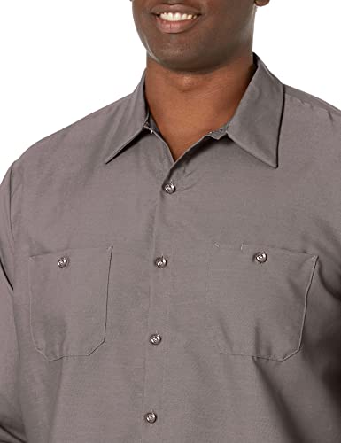 Image of Red Kap Men's Long Sleeve Industrial Work Shirt | Moisture Wicking Button Up, Wrinkle Resistance Fights Fading & Stains