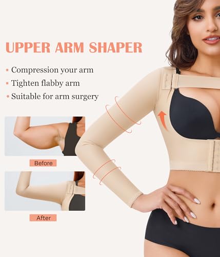 LANCS Women Upper Arm Shaper Post Surgical Compression Sleeves Slimmer Tops Posture Corrector Vest Shapewear