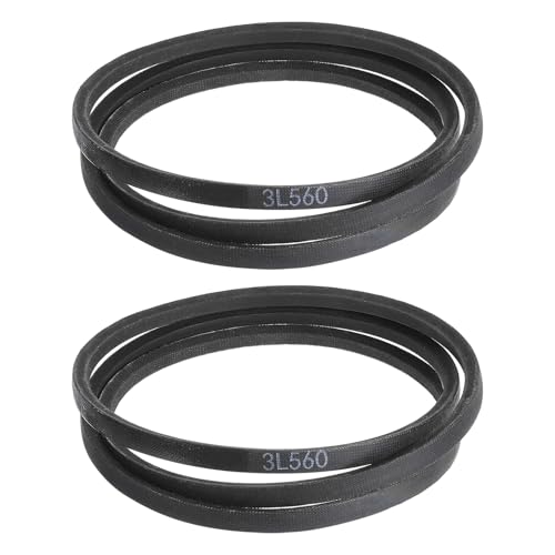 uxcell 2 Pcs 3L560 Classic Wrapped Rubber V-Belt, 56"(1422mm) Outside Circumference, 3L Profile V Belt 3/8" Width 7/32" Height