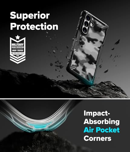 Image of Ringke Fusion-X for Samsung Galaxy S26 Plus Case Back Cover [Heavy Duty X-Frame] Rugged Shockproof Bumper Protective with Non-Slip Side Grip - Camo Black