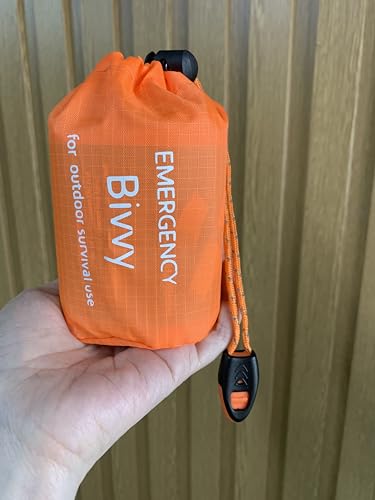 LIANRISES Emergency Sleeping Bag with Whistle Survival Bag Bivvy Bag Bivi Bag Emergency Shelter Emergency Blanket Waterproof and Windproof for Camping Hiking - Image 2