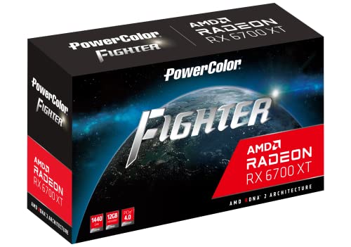 Powercolor Fighter - Tarjeta gráfica AMD Radeon RX 6700 XT para Juegos con Memoria GDDR6 de 12 GB, alimentada por AMD RDNA 2, Raytracing, PCI Express 4.0, HDMI 2.1, AMD Infinity Cache