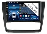 【6+128GB Dab Integrado】 Autorradio Android 15 de 9 Pulgadas Radio para BMW 1 Series E81 E82 E87 E88 2008-2012 Carplay Car Play inalámbrico Navi Pantalla Navegación Reproductor Bluetooth Estéreo
