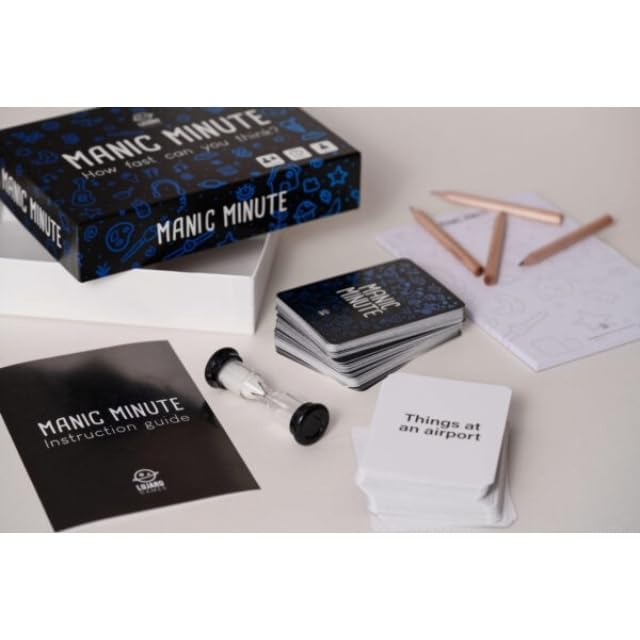 Lujaro Games Original Manic Minute Thrilling Card Family Game, Blue and White, Medium - Image 4
