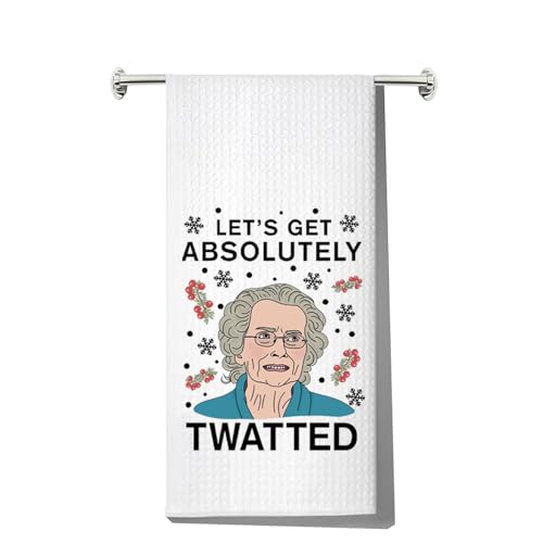 MYSOMY Doris Kitchen Towel Gavin Stacey Inspired Gifts Lets Get Absolutely Twatted Doris Dish Towel (TWATTED UK)