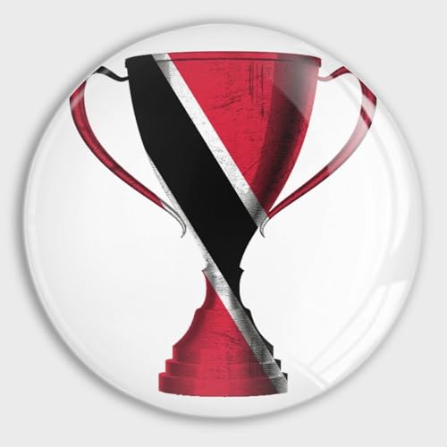 Round Fridge Magnets, Trophies Trinidad and Tobago Flag Glass Refrigerator Magnets Decoration for Refrigerator Locker Whiteboard Decorative Magnetic Board Cabinets Classroom Office Cubicle School