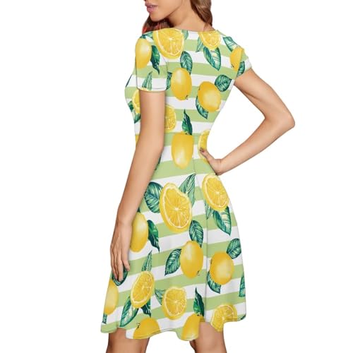 Image of Biyejit Women's Summer Casual Short Sleeve T-Shirt Swing Dress Crew Neck Plus Size S-4XL