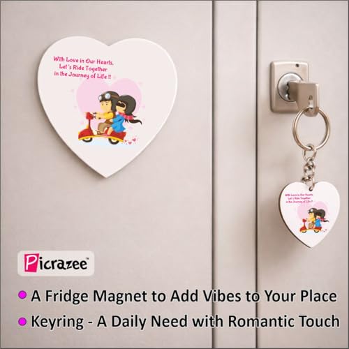 Image of PICRAZEE Romantic Gift Combo (Mug, Heart Pendant, Teddy with Rose, G-Card, Magnet, K-Ring) Love Gift for Girlfriend, Boyfriend, Husband, Wife