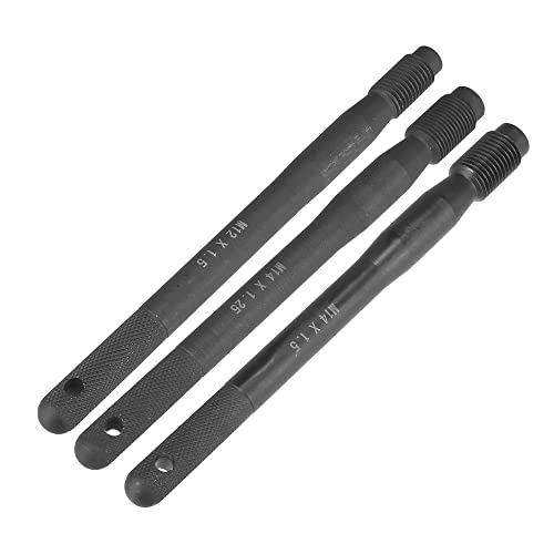 Image of X AUTOHAUX 3pcs Black Carbon Steel M12x1.5 M14x1.5 M14x1.25 Wheel Hangers Alignment Pin Tire Studs Tool for Car