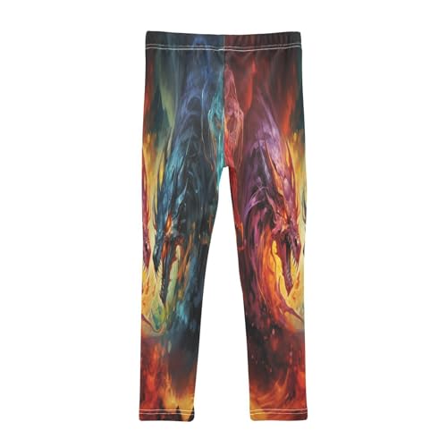 Bolaz Toddler Girls Leggings Printed Yoga Pants Leggings Fire Dragan Couple for Kids2