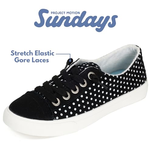 Image of Sundays Canvas Sneakers Women - Memory Foam Insole with Breathable Canvas Shoes for Women Footwear - Non-Slip with Lightweight and Comfortable Womens Sneakers