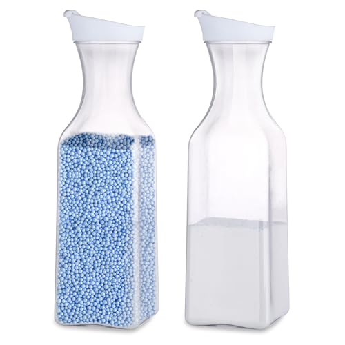 2Pcs Dosificador Detergente Lavadora, Dispensador Detergente Lavadora de 1,5 litros para, Almacenamiento de Detergente de Plástico Pet para Detergente Lavadora Liquido, Recipiente para Detergente