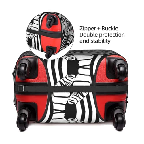 Zebra Print Practical Elastic Washable Travel Luggage Cover with Concealed Zipper for Suitcases4