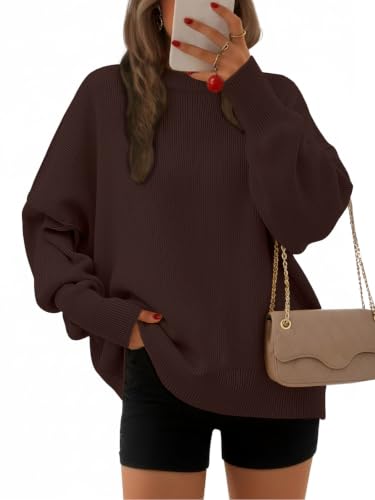 Image of EFAN Womens Oversized Sweaters Batwing Sleeve 2026 Fall Fashion Outfits | Trendy Chunky Knit Pullover, Slouchy Fit Clothes, Cozy Layering Essentials, Cute Winter Clothing, Comfy Casual Daily Wear