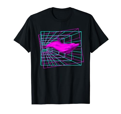 Geometric Dolphin Vaporwave Aesthetic Style Retro 1980s T-Shirt