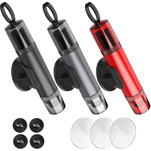 Punwocy 3-Pack Car Window Breaker and Seatbelt Cutter, Spring-Loaded Emergency Escape Tool, Glass...