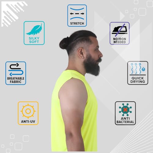 Image of Sleeveless T Shirts for Men - Gym Vest, Sando Tank Top Wear, Workout Baniyan, Stringers Inner Shirt, Bodybuilding Tshirts, Sports Tshirt Vests, Stylish Tanks Tops