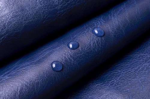 Image of Wento Thick 1 Yard Faux Leather Soft Skin Grain PU Fabric for Furniture Cover, Reupholster Sofa Chairs, Cushions, Vinyl Upholstery (1yard, Navy)