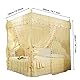 4 Ecken Pfosten Betthimmel Bettvorhang Moskitonetz für Mädchen & Erwachsene, Luxuriöse Prinzessin Schlafzimmer Dekorationszubehör, 3 Seitenöffnung(120 * 200 * 200-Beige)