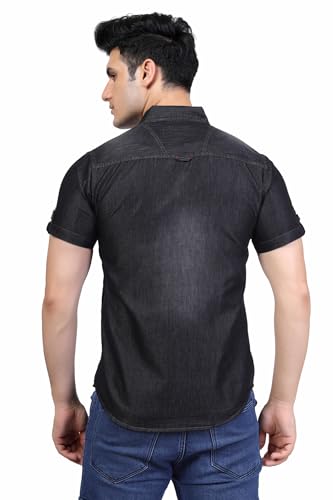 Image of Men's Denim Casual Shirts for Men | Half Sleeve Shirt | Regular Fit
