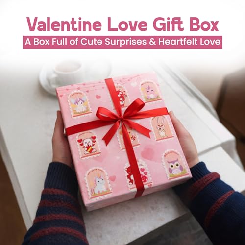 Image of Art Street Gift Hamper for Her Him Couples Unique Valentine Gift Box Set of 9 Special Articles with Romantic Decor, Car Hanging Aroma Fragrance, Love Greeting Card 32x36.5 cm