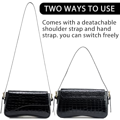 Image of Shoulder Bag for Women Trendy Purse PU Leather Hobo Handbags Clutch Saddle Bag with 2 Removable Stra