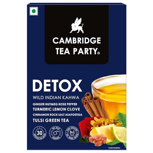 Cambridge Tea Party Detox 30 Tea Bags,Desi Kahwa,Turmeric Ginger ...