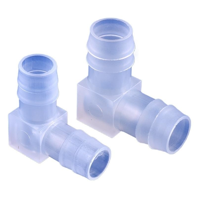 5 ~ 200 conectores de codo de polipropileno de 90 grados de diámetro exterior de 4 ~ 20 mm para acuarios, peceras, juntas de aireador, accesorios de manguera (16 x 16 mm, 20 piezas)