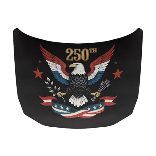 Image of Car Hood Cover Protector 59x39 inches Stretchable USA 250th Birthday Print Auto Hood Wrap Blankets Auto Outdoor Decorations for Compact SUV Sedans Trucks