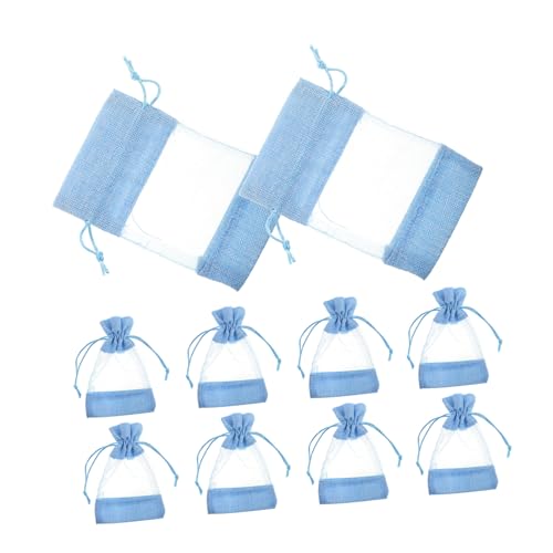 Cabilock 10 bolsas de lino para flores secas azul miniatura 1