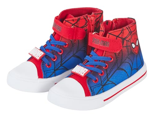 Baskets montantes en toile Spiderman pour garçon avec fermeture éclair, noir/rouge, 25 EU