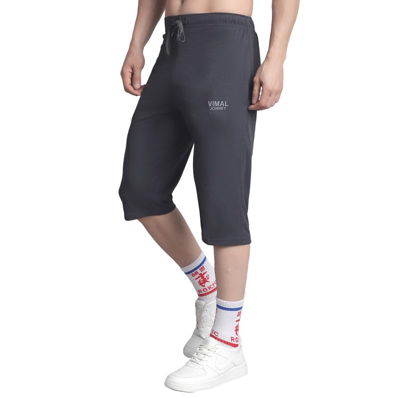 Image of Mack Jonney Solid Regular Fit Polyster Lycra Capri for Men-P